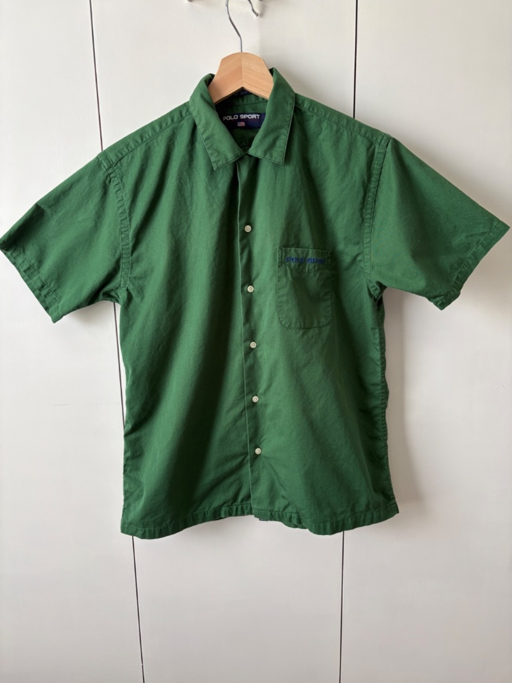 Vintage 90s Men's Polo Sport Ralph Lauren Short-Sleeve Shirt Size M Kelly Green